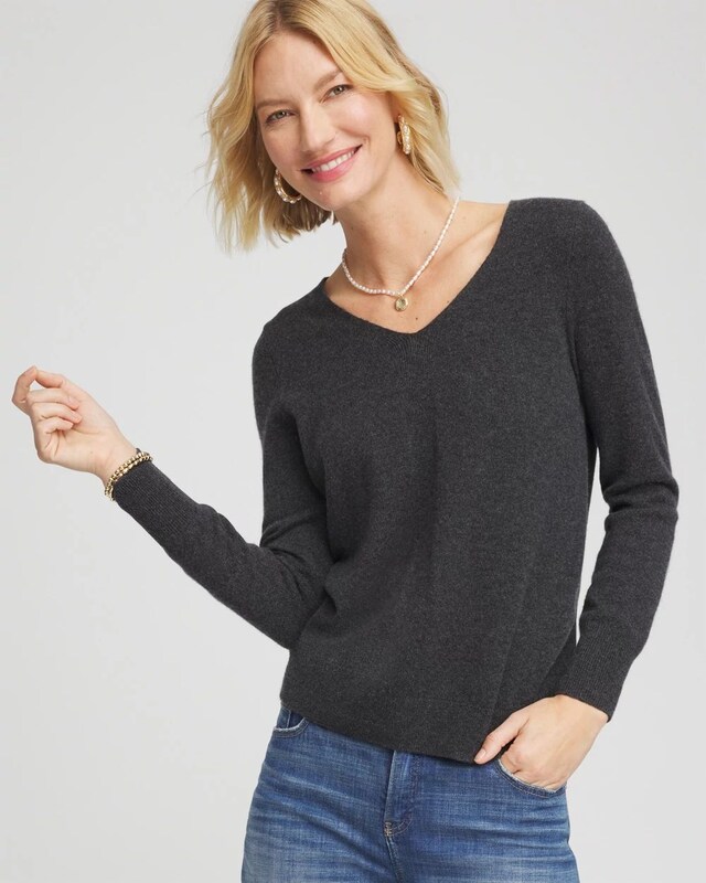 Relaxed V-Neck Cashmere Sweater - image 1
